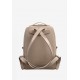 Шкіряний жіночий міський рюкзак на блискавці Cooper світло-бежевий краст