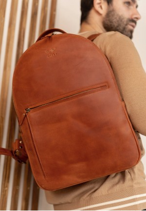 Шкіряний рюкзак Groove L світло-коричневий вінтажний