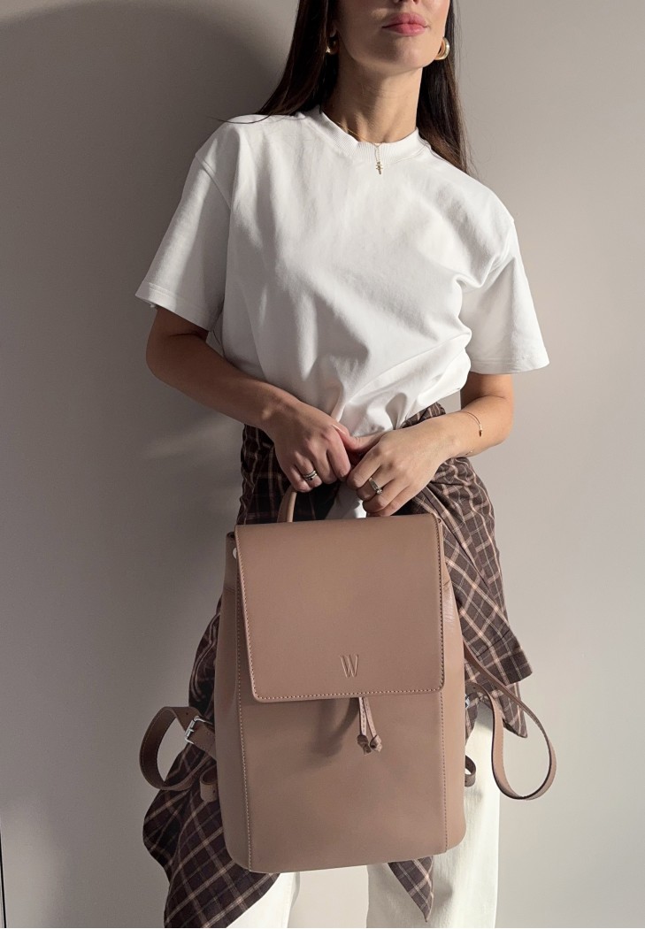 Жіночий шкіряний рюкзак Kim карамель краст