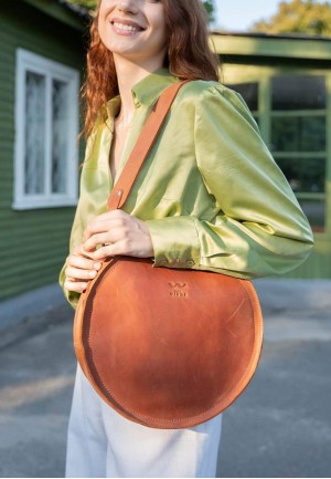 Жіноча шкіряна сумка Amy L світло-коричнева вінтажна