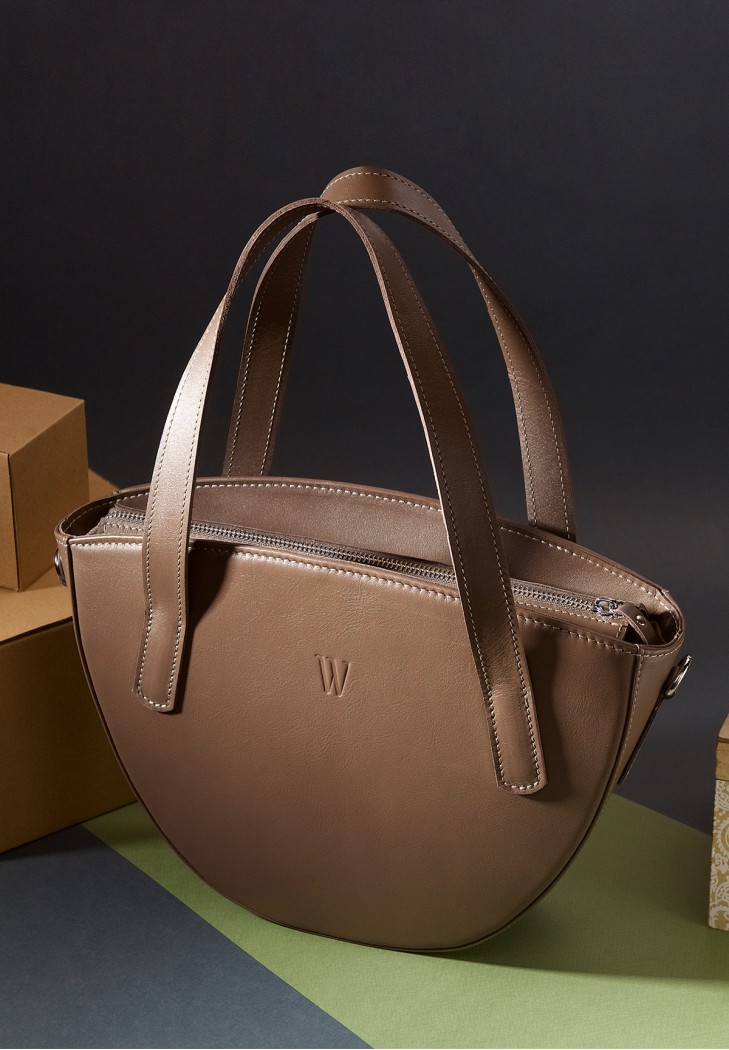 Жіноча шкіряна сумка Bella темно-бежева