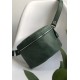 Шкіряна поясна сумка зелена вінтажна