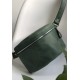 Шкіряна поясна сумка зелена вінтажна