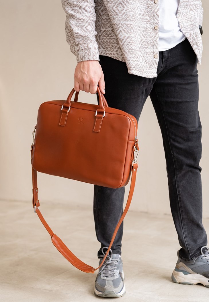 Шкіряна ділова сумка Briefcase 2.0 світло-коричневий