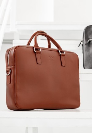 Шкіряна ділова сумка Briefcase 2.0 світло-коричневий