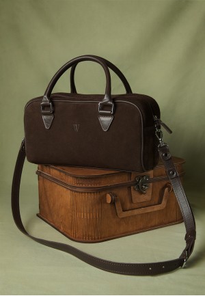 Жіноча замшева сумка Camilla темно-коричнева