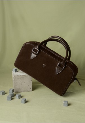 Жіноча замшева сумка Camilla темно-коричнева