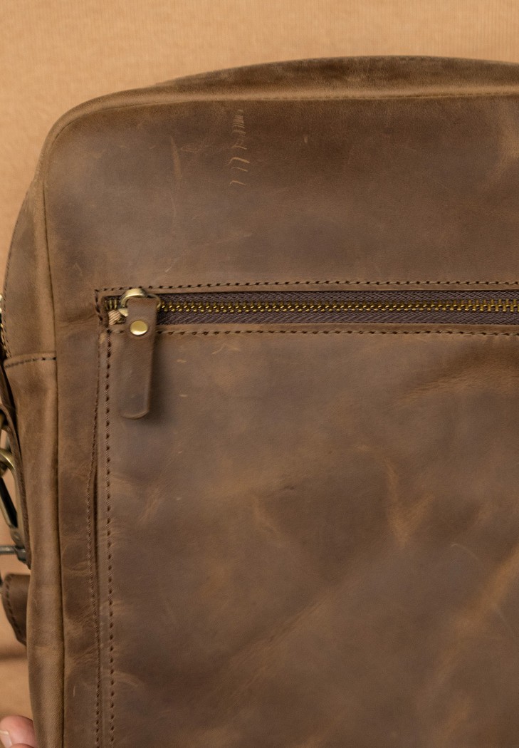 Шкіряна сумка Challenger S коричнева вінтажна