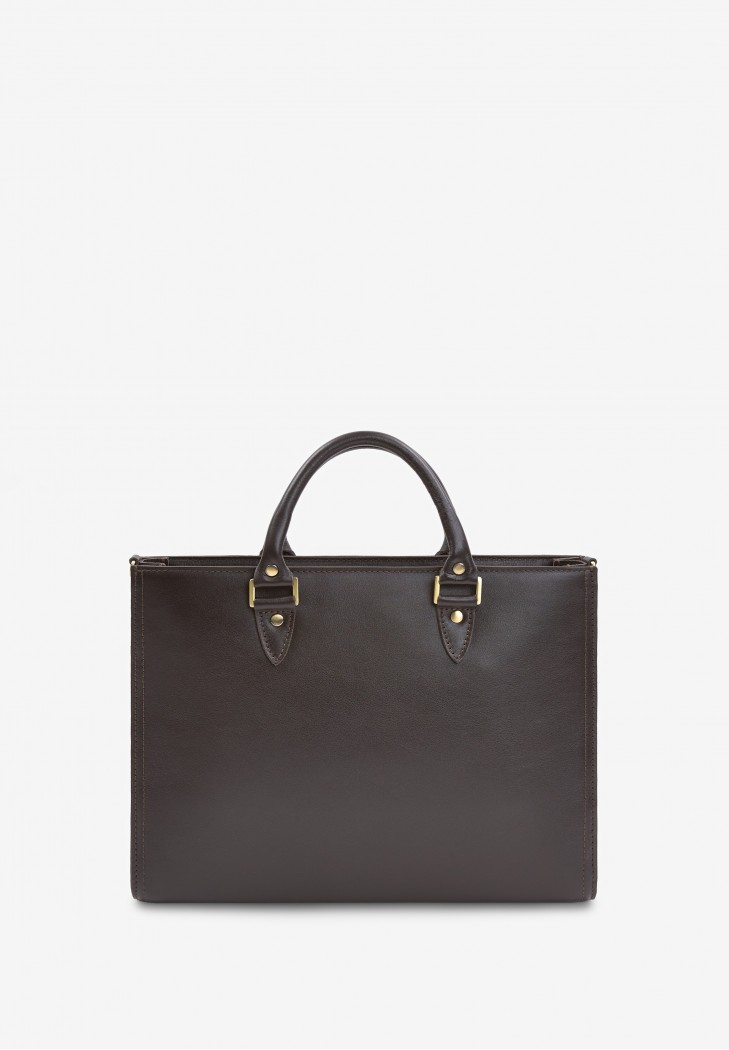 Жіноча шкіряна сумка Fancy A4 коричнева