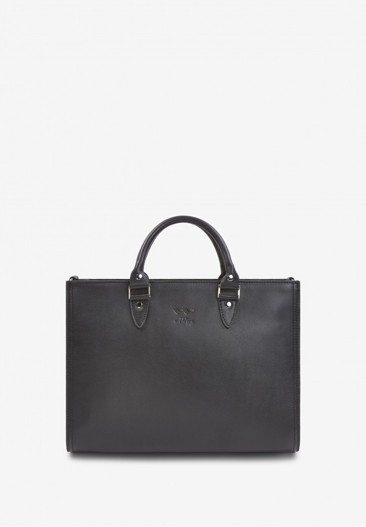 Жіноча шкіряна сумка Fancy A4 чорна