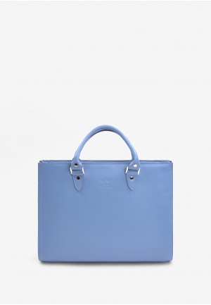 Жіноча шкіряна сумка Fancy A4 блакитна