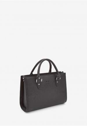 Жіноча шкіряна сумка Fancy чорна Saffiano