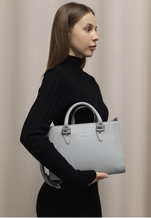 Жіноча шкіряна сумка Fancy сірий