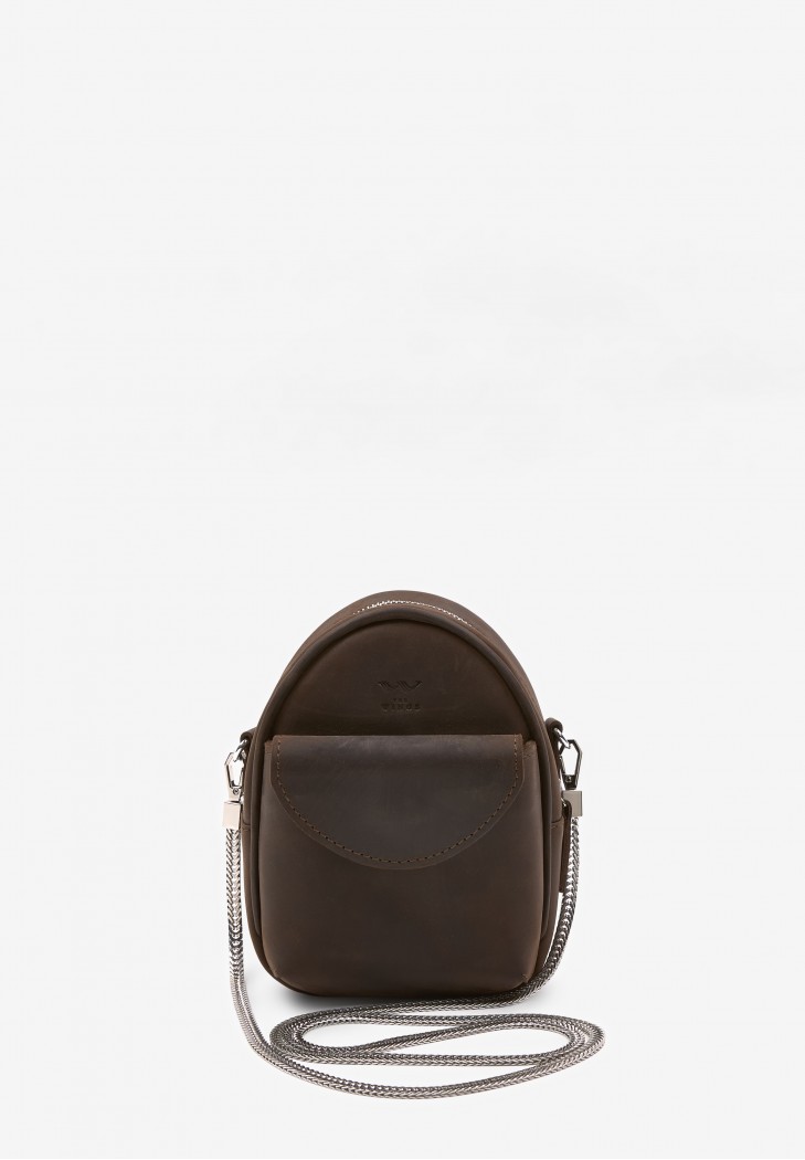 Міні-сумка Kroha темно-коричнева вінтажна
