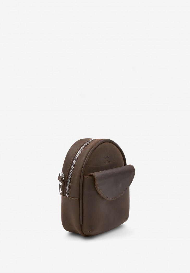 Міні-сумка Kroha темно-коричнева вінтажна