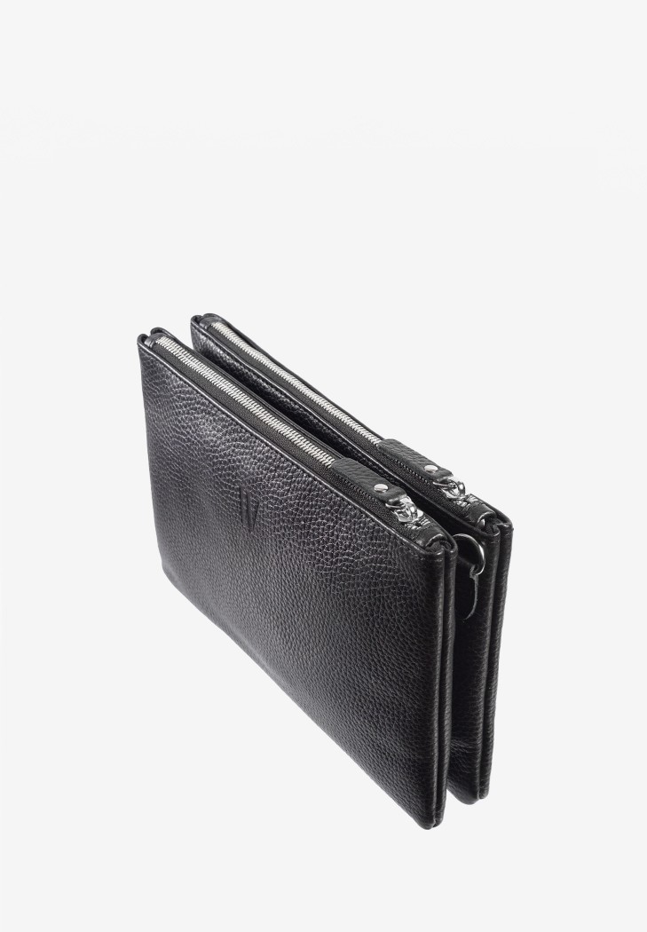 Шкіряна сумка Lina чорна флотар