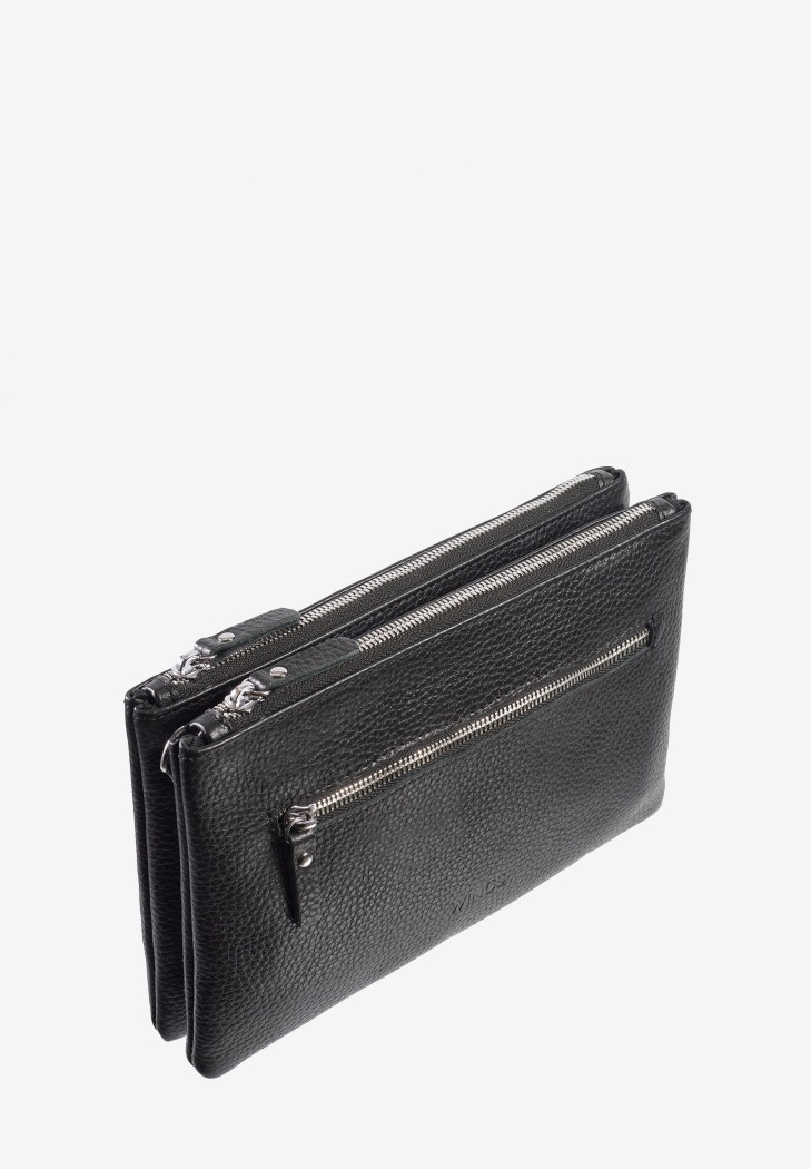 Шкіряна сумка Lina чорна флотар