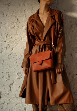 Жіноча шкіряна сумка Nora світло-коричнева вінтажна