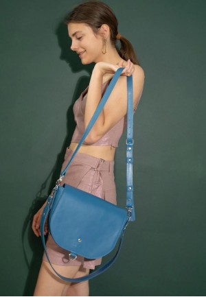 Жіноча шкіряна сумка Ruby L яскраво-синя