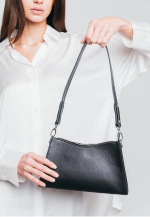 Жіноча шкіряна сумка Sally чорна