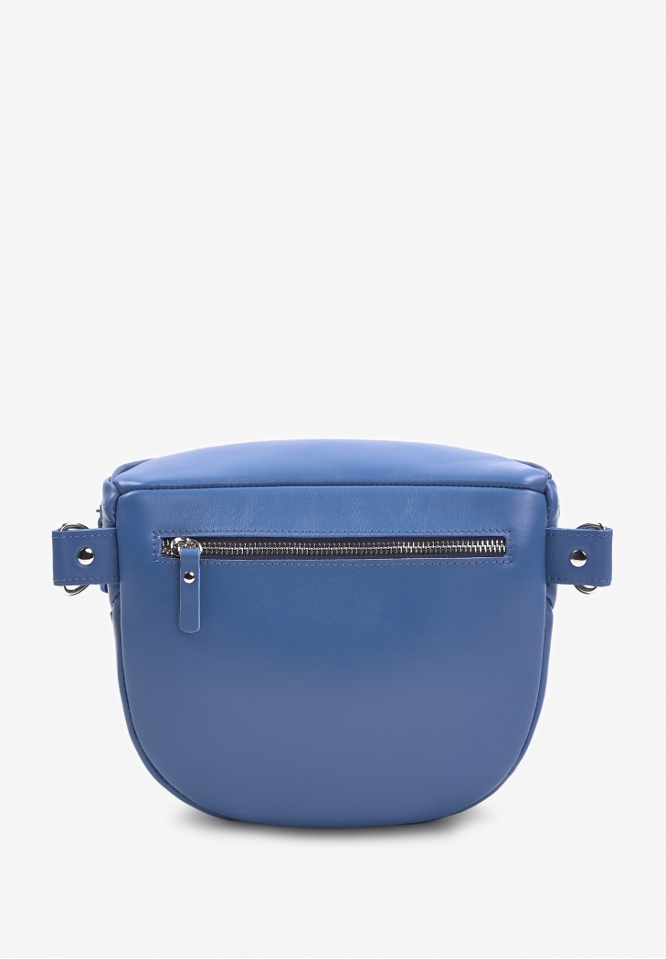Шкіряна сумка поясна-кроссбоді Vacation синій краст