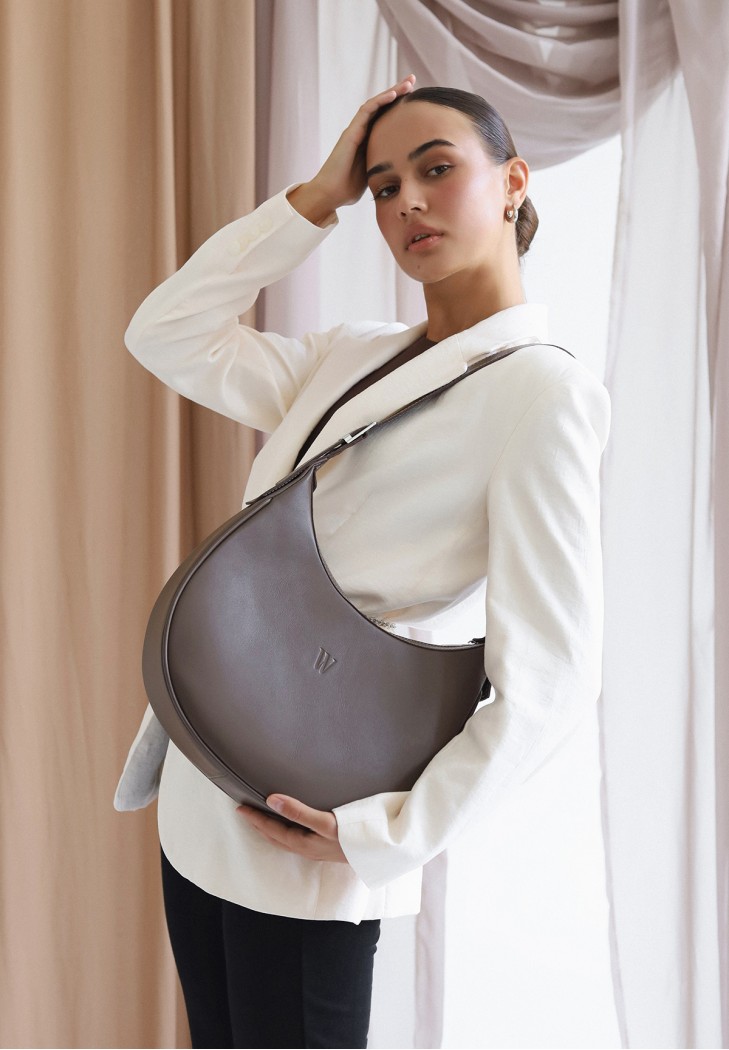 Жіноча шкіряна сумка Vivian темно-бежева