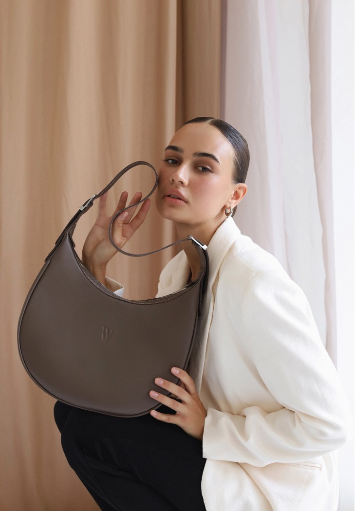 Жіноча шкіряна сумка Vivian темно-бежева