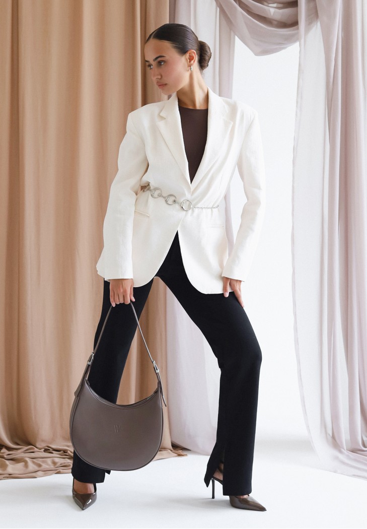 Жіноча шкіряна сумка Vivian темно-бежева