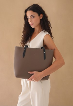 Шкіряний шопер Walker Mini темно-бежева краст