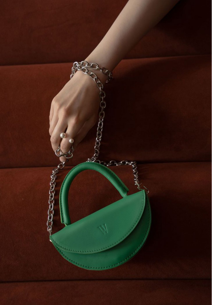 Жіноча шкіряна міні-сумка Сhris micro зелена