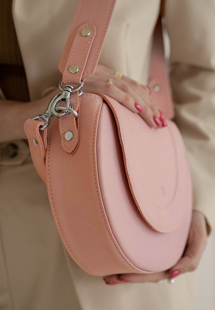 Жіноча шкіряна сумка Mandy рожева