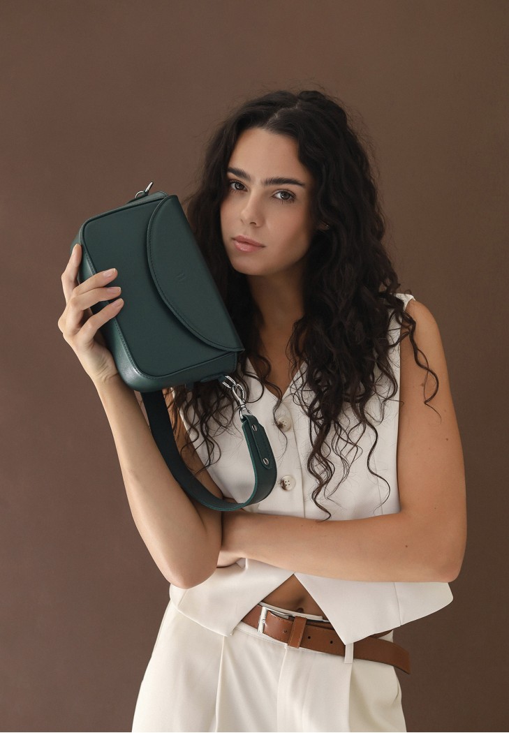 Жіноча шкіряна сумка Molly малахітова