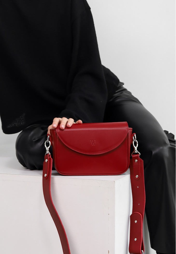 Жіноча шкіряна сумка Molly червона краст