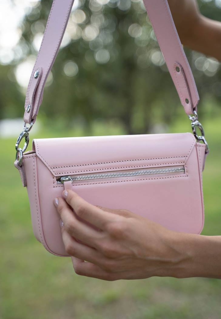 Жіноча шкіряна сумка Molly рожева