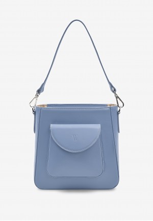 Жіноча шкіряна сумка Stella блакитна