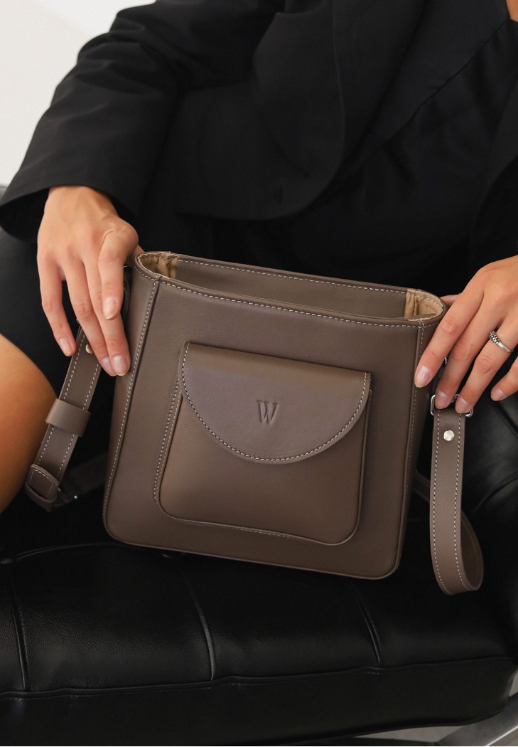 Жіноча шкіряна сумка Stella темно-бежевий