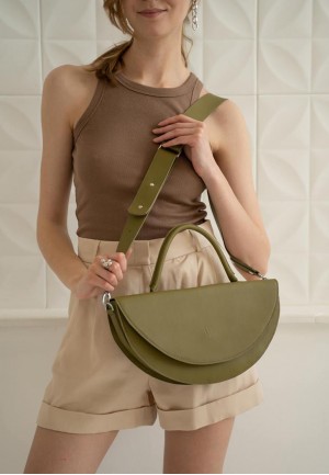 Жіноча шкіряна сумка Сhris maxi оливкова