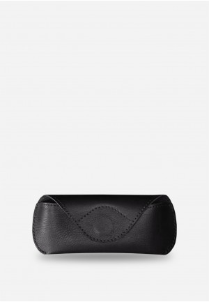 Шкіряний чохол для окулярів з клапаном на магніті Чорний