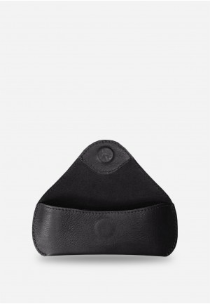 Шкіряний чохол для окулярів з клапаном на магніті Чорний