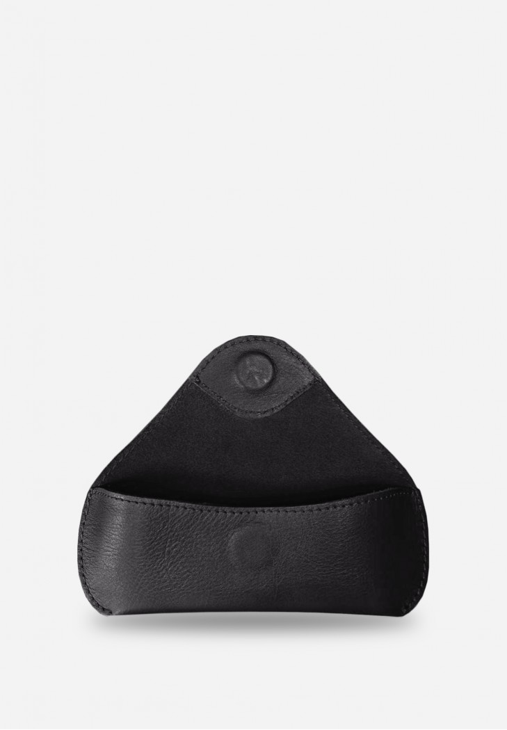 Шкіряний чохол для окулярів з клапаном на магніті Чорний