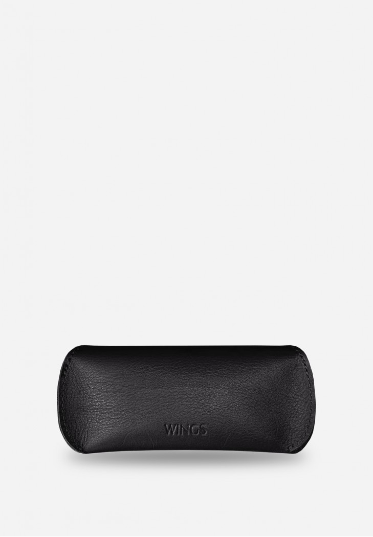 Шкіряний чохол для окулярів з клапаном на магніті Чорний