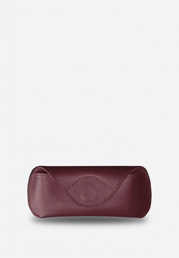 Шкіряний чохол для окулярів з клапаном на магніті Бордовий