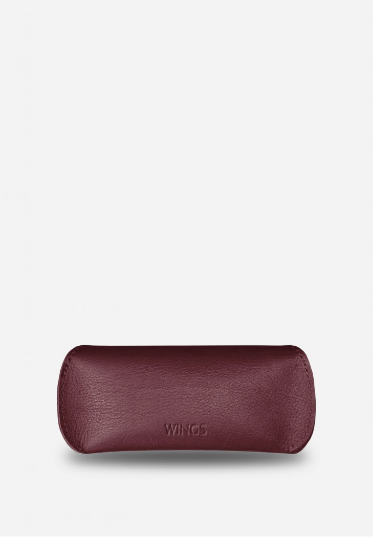 Шкіряний чохол для окулярів з клапаном на магніті Бордовий