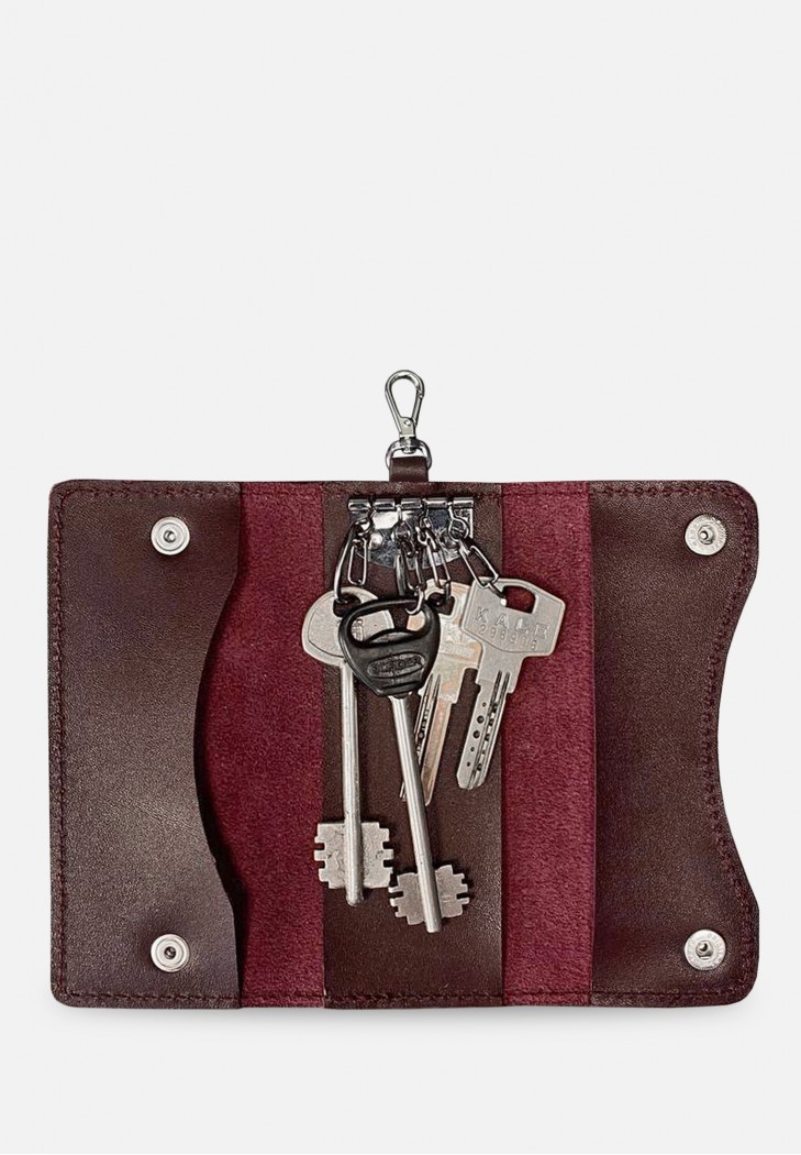 Шкіряна кишенькова ключниця Key 1.0 Бордова Шкіряна кишенькова ключниця Key 1.0 Бордова