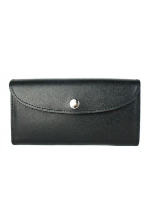 Шкіряний гаманець Smart Wallet чорний Saffiano