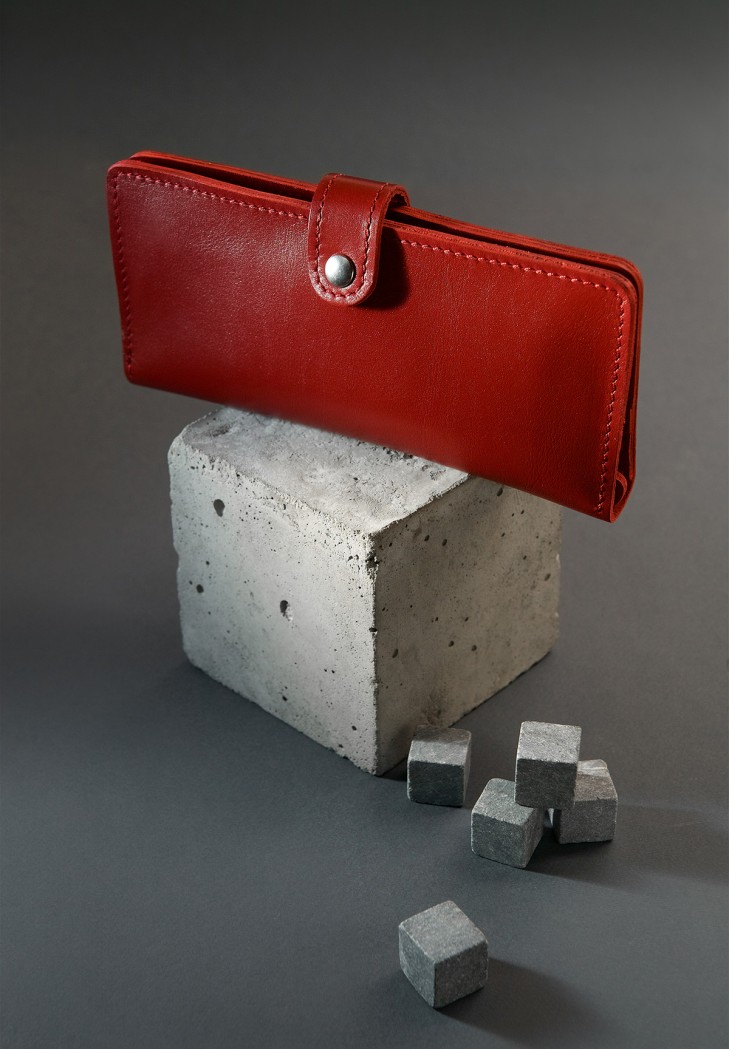 Шкіряне портмоне Classic червоне