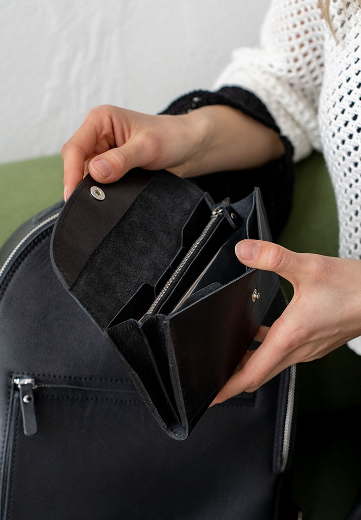 Шкіряний гаманець Smart Wallet чорний