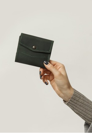 Шкіряний гаманець 2.1 зелений вінтаж
