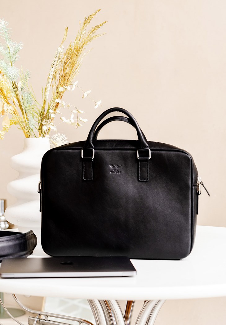 Шкіряна ділова сумка Briefcase 2.0 чорний (TW-Briefcase-2-black